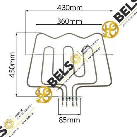 ΑΝΤΙΣΤΑΣΗ ΑΝΩ ΜΕΡΟΣ ΓΚΡΙΛ ΙΙ 3000watt (1000w & 2000w) IZOLA - ESKIMO