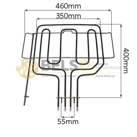 ΑΝΤΙΣΤΑΣΗ ΑΝΩ ΜΕΡΟΣ ΦΟΥΡΝΟΥ ΚΟΥΖΙΝΑΣ 2800W (1700W+1100W) ME ΘΕΣΗ ΘΕΡΜΟΣΤΑΤΗ KONTA ΑΚΡΑ BOSCH SIEMENS PITSOS 00213029 00214692