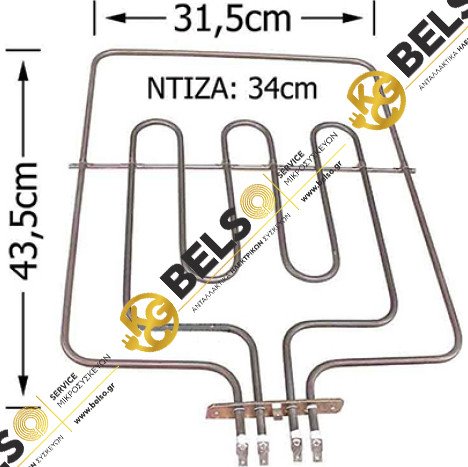 ΑΝΤΙΣΤΑΣΗ ΑΝΩ ΜΕΡΟΣ ΦΟΥΡΝΟΥ ΚΟΥΖΙΝΑΣ 3000W (1000 + 2000W) ELCO ΣΤΕΝΗ 2433137103