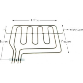 ΑΝΤΙΣΤΑΣΗ ΑΝΩ ΜΕΡΟΣ ΚΟΥΖΙΝΑΣ 3000W (1000 + 2000W) ARCELIK BEKO SCHAUB LORENZ 