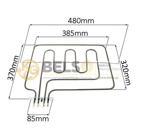 ΑΝΤΙΣΤΑΣΗ ΑΝΩ ΜΕΡΟΣ ΦΟΥΡΝΟΥ ΚΟΥΖΙΝΑΣ ELCO 2700W (1700W+1000W) 203502200000 20350210000