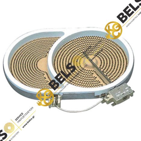 ΕΣΤΙΑ ΚΟΥΖΙΝΑΣ ΚΕΡΑΜΙΚΗΣ II (ΔΙΠΛΗ) ΟΒΑΛ 285mm*Φ190mm 2400W 5 ΕΠΑΦΕΣ INDESIT ARISTON WHIRLPOOL BOSCH 00278617 482000028317 10.57411.604