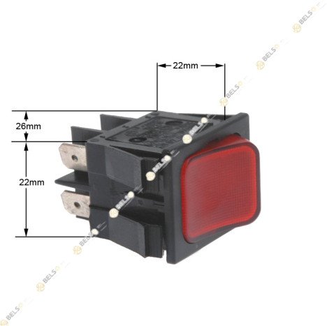 ΔΙΑΚΟΠΤΗΣ ON-OFF I ΜΕΓΑΛΟΣ (4 ΕΠΑΦΕΣ) ΜΕ ΦΩΣ ΚΟΚΚΙΝΟΣ ΕΠΑΝΑΦΟΡΑΣ 
