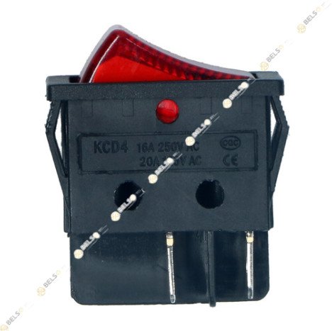 ΔΙΑΚΟΠΤΗΣ ΟΝ-OFF ΜΕ ΦΩΤΕΙΝΗ ΕΝΔΕΙΞΗ ΤΕΤΡΑΓΩΝΟΣ 4 ΕΠΑΦΩΝ 2,4cmx3.00cm 16A 220V