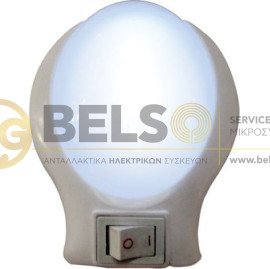 ΦΩΤΑΚΙ ΝΥΚΤΟΣ LED ΜΕ ΔΙΑΚΟΠΤΗ ON-OFF ΨΥΧΡΟΥ ΦΩΤΙΣΜΟΥ 0,5w