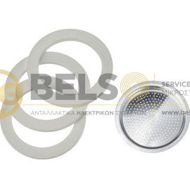 ΦΛΑΝΤΖΕΣ 3 ΤΕΜΑΧΙΑ & ΦΙΛΤΡΟ 1 ΤΕΜΑΧΙΟ 1cup ΚΑΦΕΤΙΕΡΑΣ Espresso BIALETTI MOKA EXPRESS - DAMA - FIAMMETTA - BREAK - MINI ORIGINAL