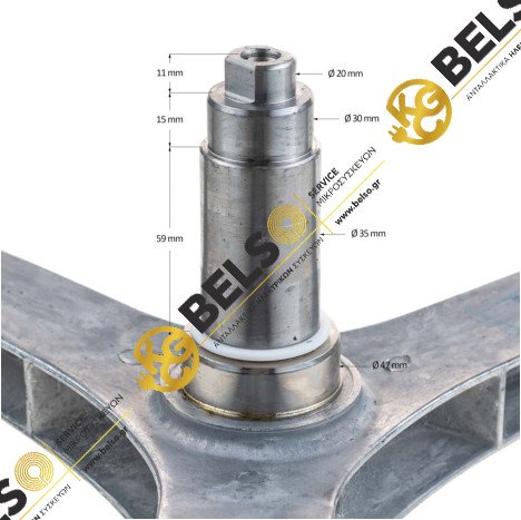 ΑΞΟΝΑΣ ΤΥΜΠΑΝΟΥ ΠΛΥΝΤΗΡΙΟΥ ΡΟΥΧΩΝ DELONGHI MIDEA D814WM 12338100001221 ORIGINAL