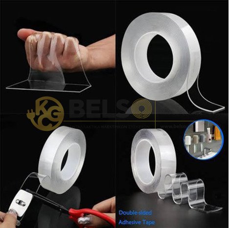 ΤΑΙΝΙΑ ΔΙΠΛΗΣ ΟΨΗΣ ΔΙΑΦΑΝΗ TURBO TAPE ΠΛΕΝΟΜΕΝΗ ΕΠΑΝΑΧΡΗΣΙΜΟΠΟΙΟΥΜΕΝΗ 30mm x 5m