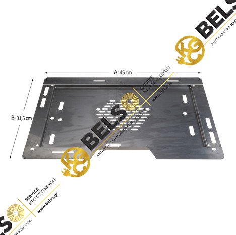 ΚΑΛΥΜΜΑ (ΠΛΑΤΗ) ΑΝΕΜΙΣΤΗΡΑ ΑΕΡΟΘΕΡΜΗΣ ΦΟΥΡΝΟΥ 45,5cmx31,5cm ΤΥΠΟΥ MIELE INOX 65102510 5608021 