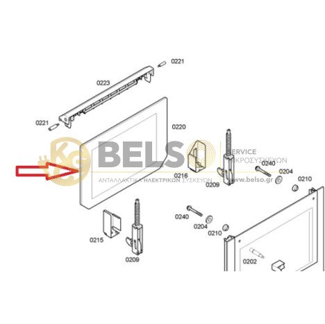 ΚΡΥΣΤΑΛΛΟ ΕΣΩΤΕΡΙΚΟ ΠΟΡΤΑΣ ΦΟΥΡΝΟΥ ΚΟΥΖΙΝΑΣ SIEMENS BOSCH PITSOS 53,4Χ38,5 00476665