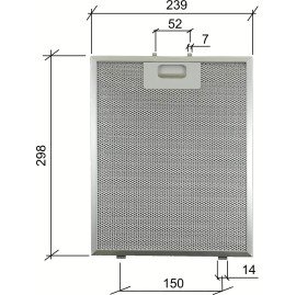 ΦΙΛΤΡΟ ΑΠΟΡΡOΦΗΤΗΡΑ ΜΕΤΑΛΛΙΚΟ 297mm*237mm AEG ELECTROLUX 4055468278